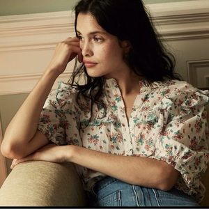 RARE! Doen Tangelo Top Fleur de Rosette Size XS